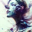 Placeholder: face, insects nest, 3D, leaning pose, watercolor illustration by <agnes cecile> <Yoji Shinkawa>,