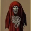 Placeholder: Cthulhu with white skin and a tentacle beard as a Russian Orthodox nosferatu vampire