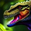 Placeholder: ultra detailed fullbody portrait+zoomout of JURASSIC PARK Dilophosaurus spitting poison, extremely detailed digital painting, intrincate,intense stare, extremely detailed face,crystal clear Big Glowing eyes, mystical colors , perfectly centered image, perfect composition, rim light,extremely sharp detail, finely tuned detail, beautiful lighting, 8k, stunning scene, raytracing, anatomically correct, in the style of robert e howard and Ken Kelley and Ohrai Noriyoshi and Simon Bisley