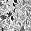 Placeholder: pattern of leaves and plants simple design black on white background vector thin beautiful graceful lines