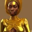 Placeholder: mulher nigeriana,fotorealistica 4k-- 8k, roupa dourada,