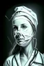 Placeholder: Specialty, nurse, job, medical equipment, lighting, needle, plaster, bandages, muzzle, nurse, drawing, portrait