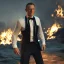 Placeholder: James bond,portriate,heroic,ultrarealistic, fiverr,unreal engine, cinamatic lighting,"saving a woman",fire