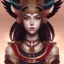 Placeholder: cute girl, egypitan head dress, red body suit. intricate details, full body portrait, keep head in frame, big , black Japanese motif, concept art, highly detailed, digital painting,