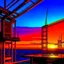 Placeholder: cyberpunk retro futuristic empty space for comics from far away