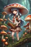 Placeholder: * Mushroom girl, Anime, Highly detailed, Character design, Trending on Artstation, Digital painting, Concept art, Artstation