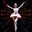 Placeholder: mocap graphic: balerina in a recursive 3d fractal stage with disco lights