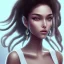 Placeholder: ‌A beautiful girl with very long curly hair, dark skin, ear rings