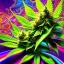 Placeholder: Marijuana, splash color, bright colors, neon, Psychedelic, detail, 8k, bright light, surreal