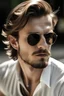 Placeholder: Homme 30 cheveux yeux noisette très beau chemise blanche lunettes de soleil rai ban