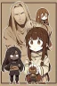 Placeholder: This is an illustration of a man with long hair, rendered in a cartoon style. The figure is skillfully drawn, with great attention to detail, much like a character one might find in an anime or manga. The artist used a dominant brown color palette, with a rich brown foreground and background, giving the character a warm, earthy tone. The animation style is reminiscent of a fictional character from a popular anime or manga series. The man's face and hands are slightly blurred, which adds an i