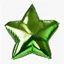 Placeholder: High resolution photograph of a inflated green star foil balloon