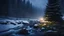 Placeholder: fir forrest scenery, heavy mist,,creek,forest,christmas ,tree,fireflies,night,snow,fir tree,high-quality photograph,photorealistic, shot on Hasselblad h6d-400c, zeiss prime lens, bokeh like f/0.8, tilt-shift lens 8k, high detail, smooth render, unreal engine 5, cinema 4d, HDR, dust effect, vivid colors,night