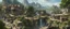 Placeholder: A busy outdoor surrealists market, in a beautiful surreal outdoor countryside summer scene, with hills, intricate dwellings, many weird creatures, many pathways & stairways, waterfalls, & a waterwheel : in the style of Salvador Dali & Hieronymus Bosch, very high detail, photorealistic, epic cinematic, 8K, Large depth of field