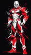 Placeholder: Dragman art illustration black background red and white color full body