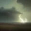 Placeholder: franz frazetta style,plains,lighting bolt strike, storm in the distance