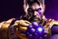 Placeholder: A sporty looking man with With a serious his face while holding Thanos' gantlet K's infinity gauntlet has six infinity stones