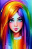 Placeholder: Beautiful girl!! Neo-impressionism expressionist style oil painting :: smooth post-impressionist impasto acrylic painting :: thick layers of colorful textured paint.