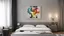 Placeholder: cubo-futurism art in the bedroom