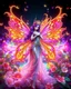 Placeholder: Masterpiece art amazing art picture in Luxurious 3d colorful fractals sharp colors,vibrant colors,rainbow neons colors standing pose sweet pose a adorned carnival fairy wings queen hair purple, golden shiny adorned,in fractals 3d outside ,fractals colorfull,Fully of flowers,butterflies,leaves in 3d outside fractals neons vibrant colorful backgrounds