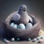 Placeholder: pigeon sitting on a nest with eggs, cute avatar