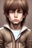 Placeholder: 10 year old boy, brown hair, bangs, cute, beautiful, semi realistic