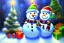 Placeholder: Impressionism, Romanticism, acrylic paint, pastel colors, 1 snowman, christmas tree, christmas lights, presents, Fine detail, Fine art