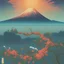 Placeholder: Mount Fuji. Ukiyo-e art, Colorful, vibrant, full of details, smooth, light effect，vaporwave colorful, smooth, extremely sharp detail