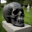 Placeholder: Memento Mori Statue, made of an very dark stone, stonesplash,