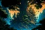 Placeholder: retro anime style, full color, dark serious 1980s anime style, a elf city in a giant tree, no humans, no people