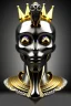 Placeholder: Silver alien, head, wicked, black eyes, blood, 8k, finely detailed, photo realistic, Anunnaki black male African Egyptian alien, cracks in the voodoo head, wicked,Asian turquoise eyes, crown, Elephant, 8k, finely detailed, photo realistic, tiger turquoise skull head gold dragon space alien sun skeleton gold gorilla silver crown silver eyes