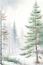 Placeholder: Fir trees, flowers, beautiful landscape, delicate tones, translucent, snow white, clear lines, high-quality drawing, beautiful landscape, clear drawing of details, realistic, high quality, hazy haze, hyperrealism, delicate pastel tones, fabulous, highlights, high-quality detail, watercolor, snowy