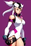 Placeholder: cammy white from street fighter wearing juri outfit in Yusuke Murata style