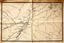 Placeholder: an old and weathered trail map that was printed in black and white, no words or text, with latitude and longitude lined