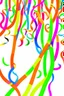 Placeholder: birthday celebration streamers fireworks rainbow