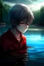 Placeholder: Boy, Lake, Tears of Blood in the Lake, Anime