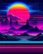 Placeholder: A vector graphic of a synthwave landscape