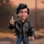 Placeholder: wide view young Fonz with black hair greaser figure doll 1991 (thumbs-up) (face) Forehead grin, fonzarelli, ((arnold's drive-in)) fonzie