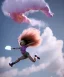 Placeholder: Ultra realistic clouds sky scene, wide angle, medium shot view, sweet childs, color smoke fog, free jumping flying, trinkets, monster hair, hair monster, jelly beans, balls, smile, happy, circus style, inflatable color clothing, extreme, wind, clouds sea, 20,000 feet altitude, stratosphere, soft color, highly detailed, unreal engine 5, ray tracing, RTX, lumen lighting, ultra detail, volumetric lighting, 3d, finely drawn, high definition, high resolution.