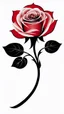 Placeholder: a rose where the stem and leaves(black) is made of smoke, and the flower(red) is made of smoke and flame shapes, vector
