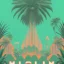 Placeholder: tropical, city, latino, plants, streets, risograph poster, flat design