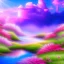 Placeholder: beautiful dream, mystical, cascades, delicate flowers, masterpiece, pastel colors, blue river, pink clouds,8k