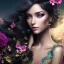 Placeholder: black skin fairy, beautiful portrait, flowery landscape