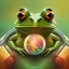 Placeholder: a frog with cosmic orbs