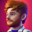 Placeholder: ed sheeran with brown hair, shaved, lego , steampunk