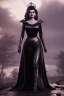 Placeholder: young sophia loren as evil queen in black leather, angry, stern look, volumetric lighting, particales,highly detailed,cinematic, deep colours,8