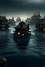 Placeholder: dark fantasy eleven village floating on water