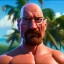 Placeholder: shirtless Walter White , 8k, tropical background.