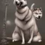 Placeholder: sad, abandoned, miserable akita dog tied to a pole with the Grim Reaper beside shitzhu dog on lonely highway, 8k resolution, high-quality, fine-detail, iridescent, intricate, digital art, detailed matte, volumetric lighting, illustration, 3D octane render, brian froud, howard lyon, selina french, anna dittmann, annie stokes, lisa parker, greg rutowski