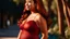 Placeholder: Gina Rodriguez, Curvaceous silhouette, radiant glow, flowing maternity gown, expressive eyes, fiery red tresses, youthful grace, maternal strength, poised posture, harmonious transformation, unexpected beauty, newfound confidence, maternal elegance, tender curves, round belly, symbolic attire, strength in simplicity, teenage motherhood, glowing complexion, transformative journey, captivating presence.